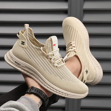 Xajzpa Men's Sneakers Classic Casual Shoes Breathable Mesh Running Sneakers Without Laces Lightweight Men Shoes 2025 Summer New